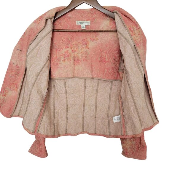 Coldwater Creek Embroidered Paisley Print Jacket Womens Size P6 Career Casual - Picture 12 of 13